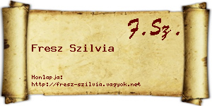 Fresz Szilvia névjegykártya